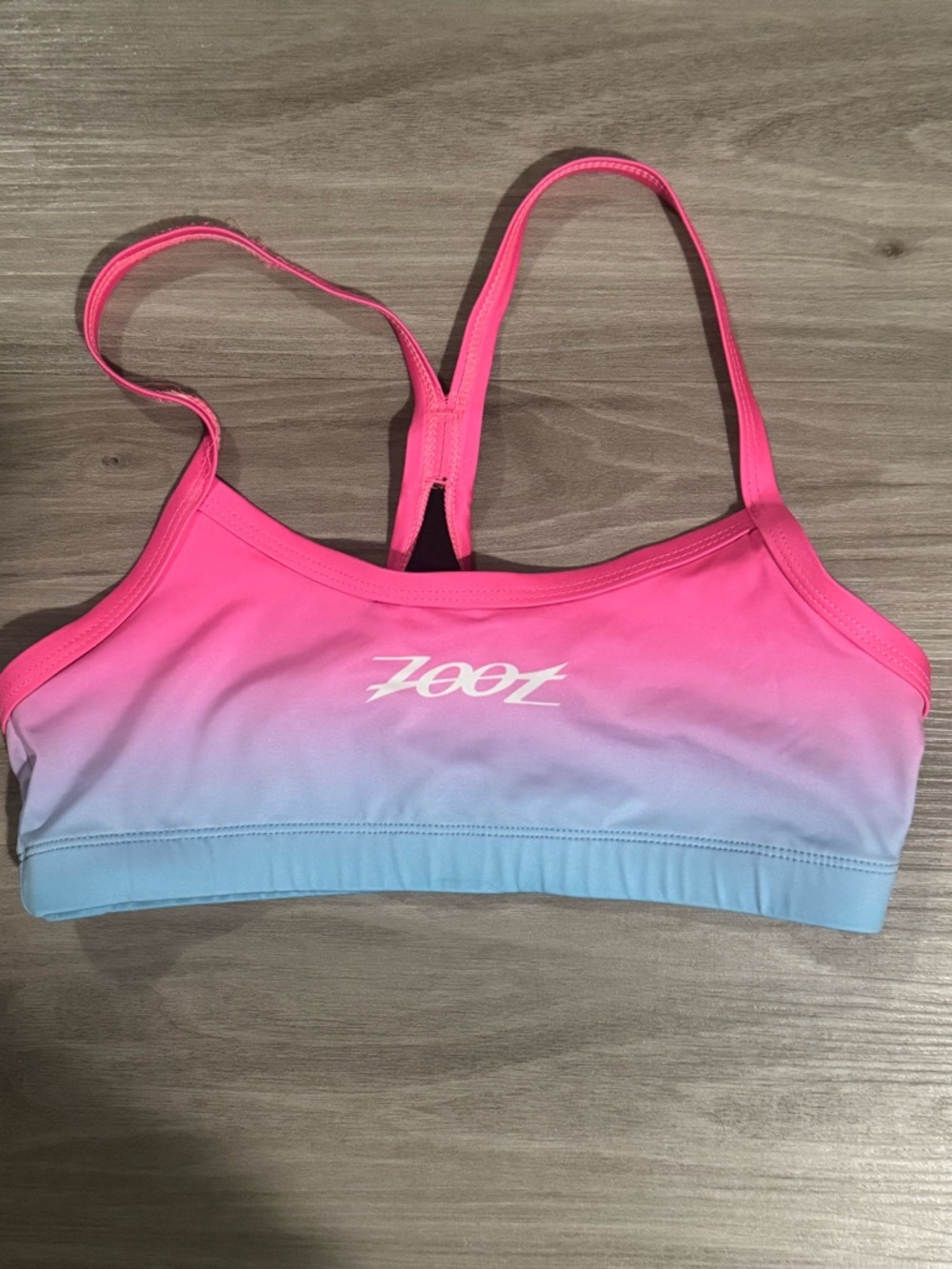 Zoot Pink to Light Blue Ombre Swim Bikini Top